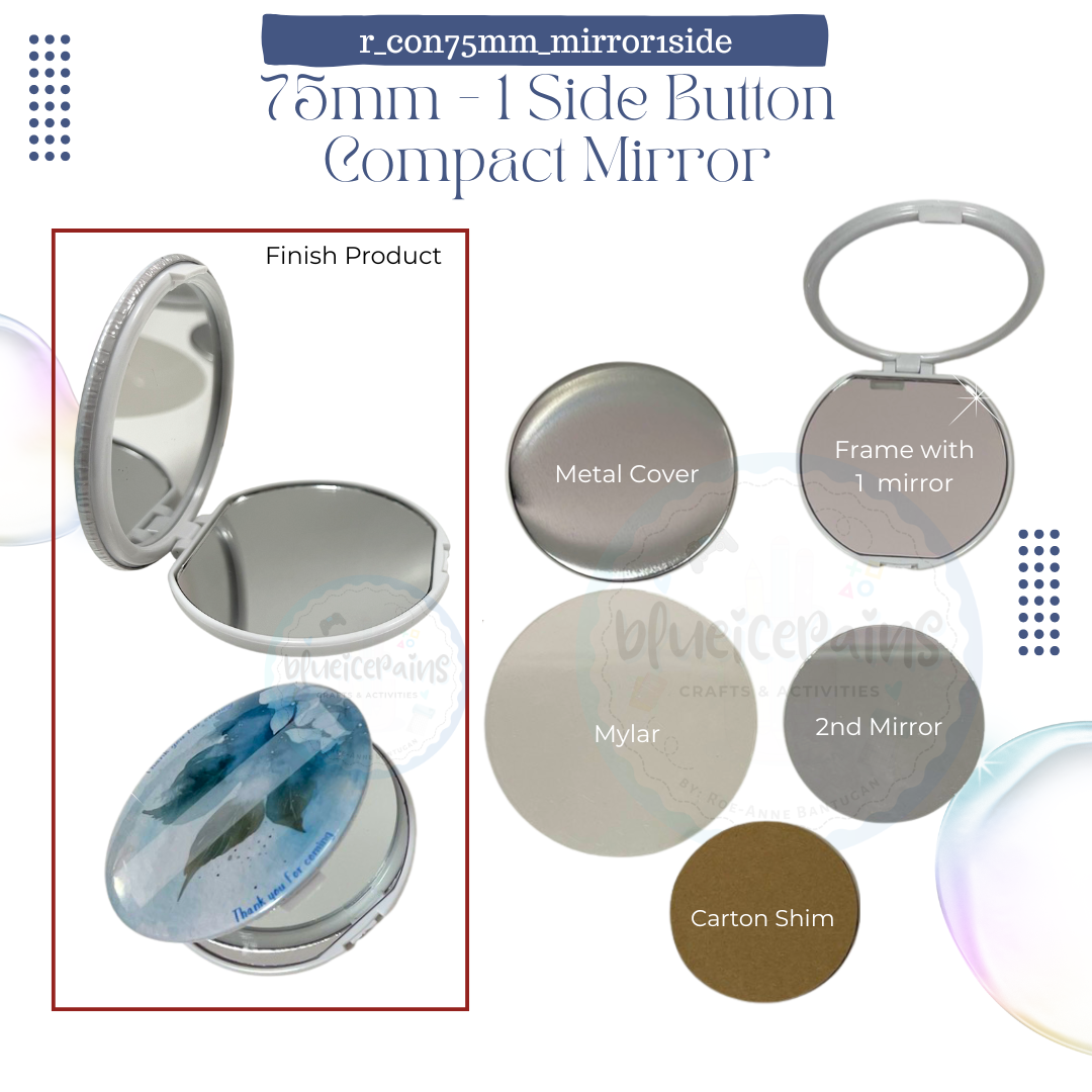 75mm - 1 Side Badge Dual Compact Mirror
