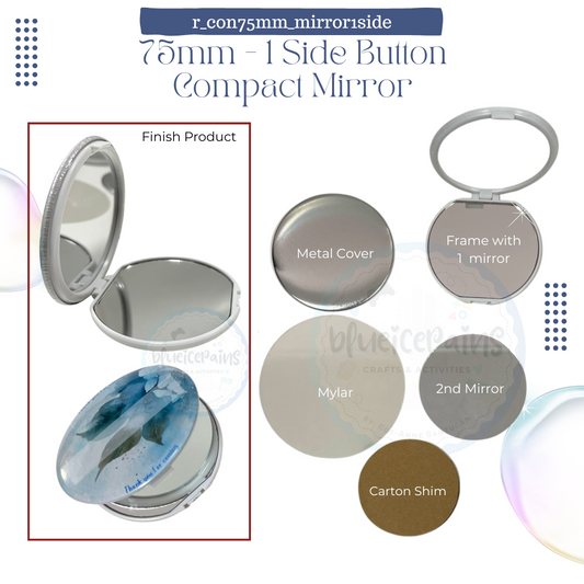 75mm - 1 Side Badge Dual Compact Mirror