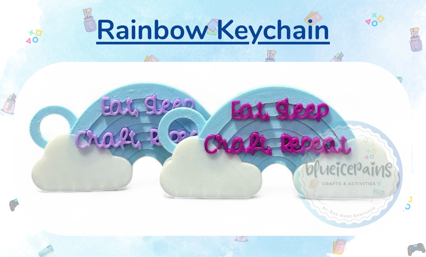 Cloud Keychain (customizable)