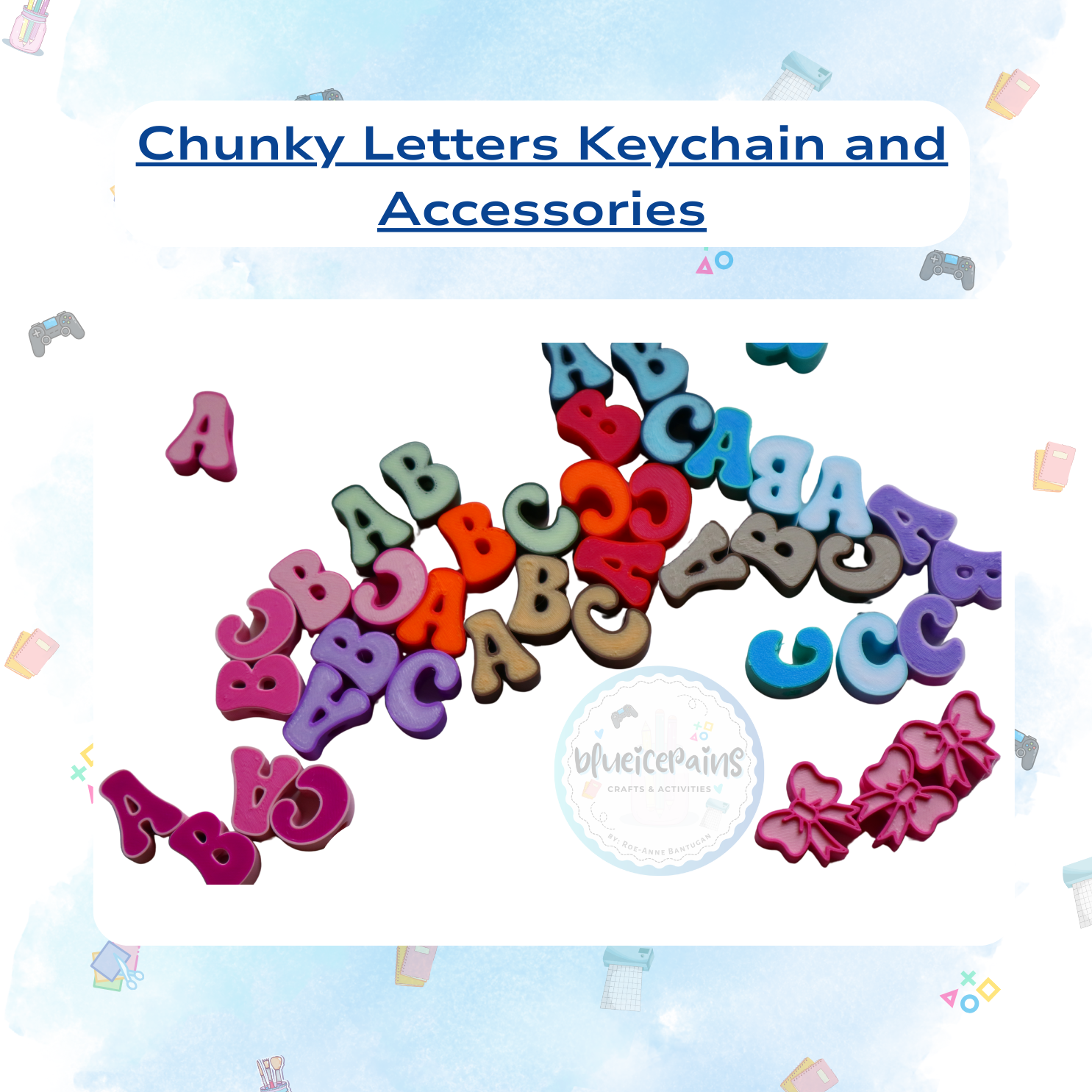 Chunky Letters for Keychain/Bag Accessories