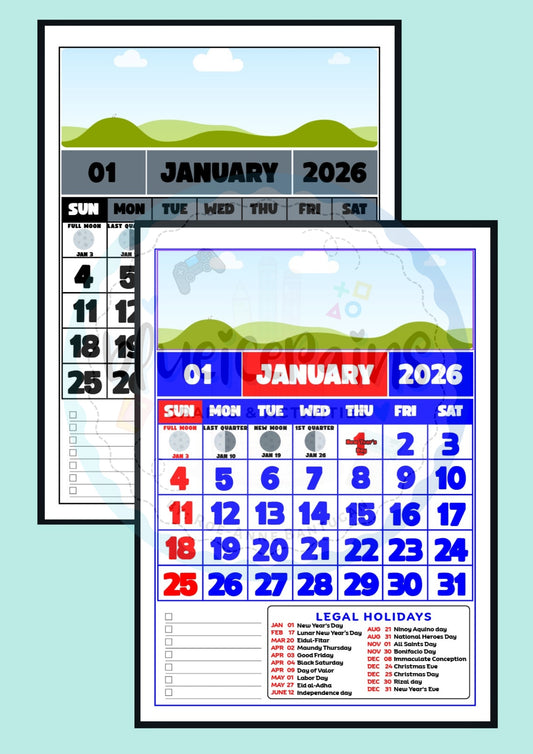 2026 Commercial Clip Type Calendar -  Digital File