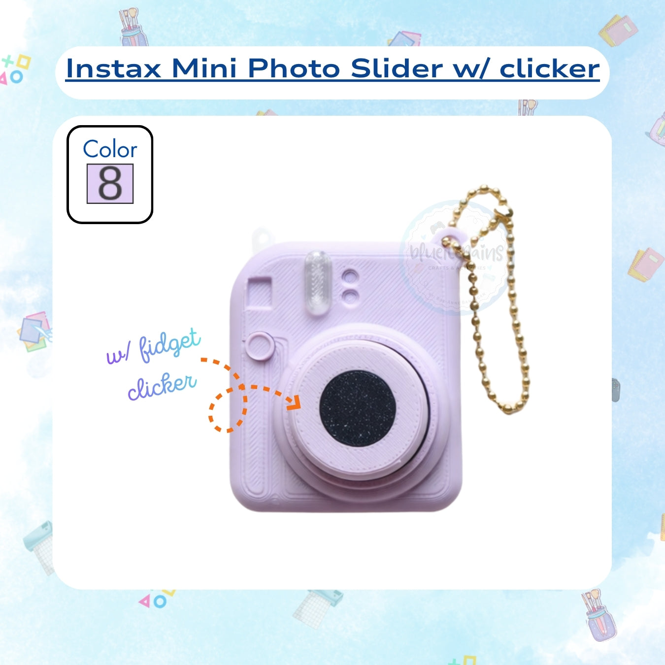 Instax Mini Photo Slider Keychain w/ Fidget Clicker