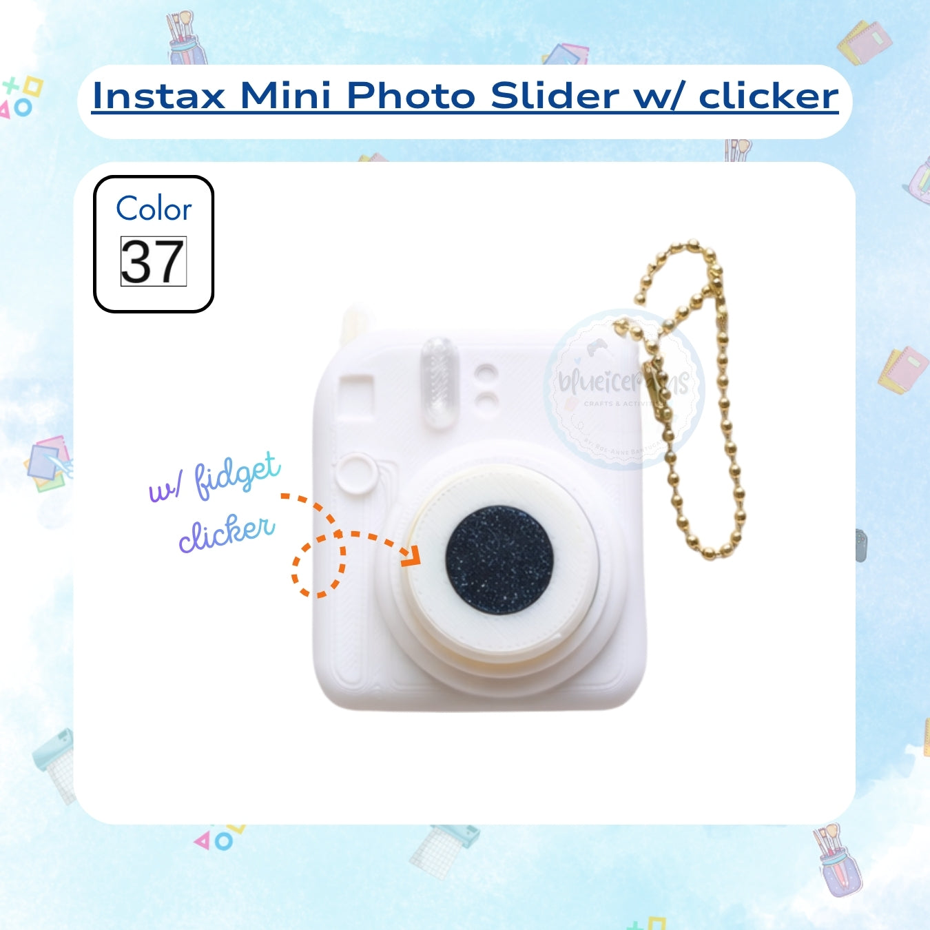 Instax Mini Photo Slider Keychain w/ Fidget Clicker