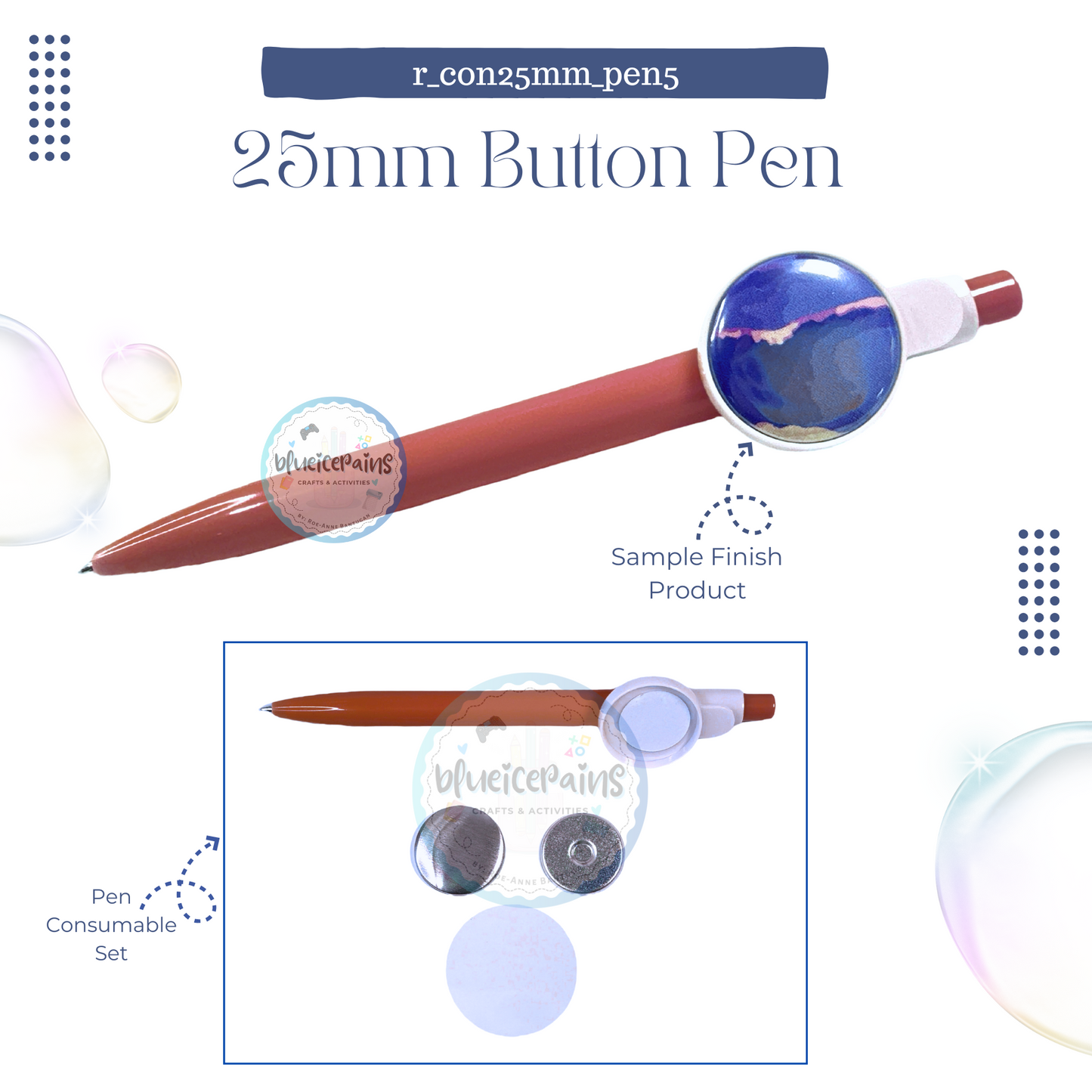 25mm Round Button Consumables - Pen [On-Hand]