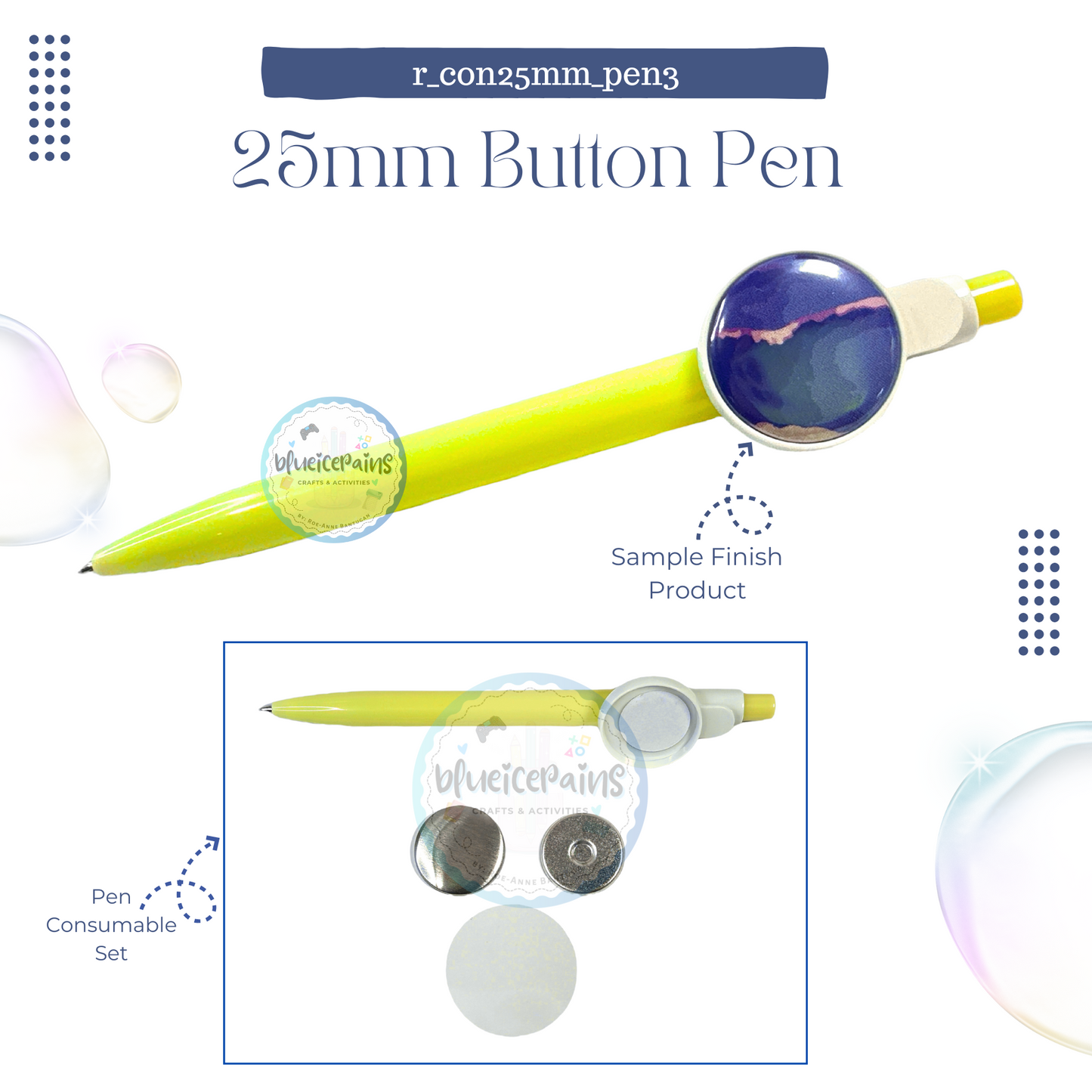 25mm Round Button Consumables - Pen [On-Hand]
