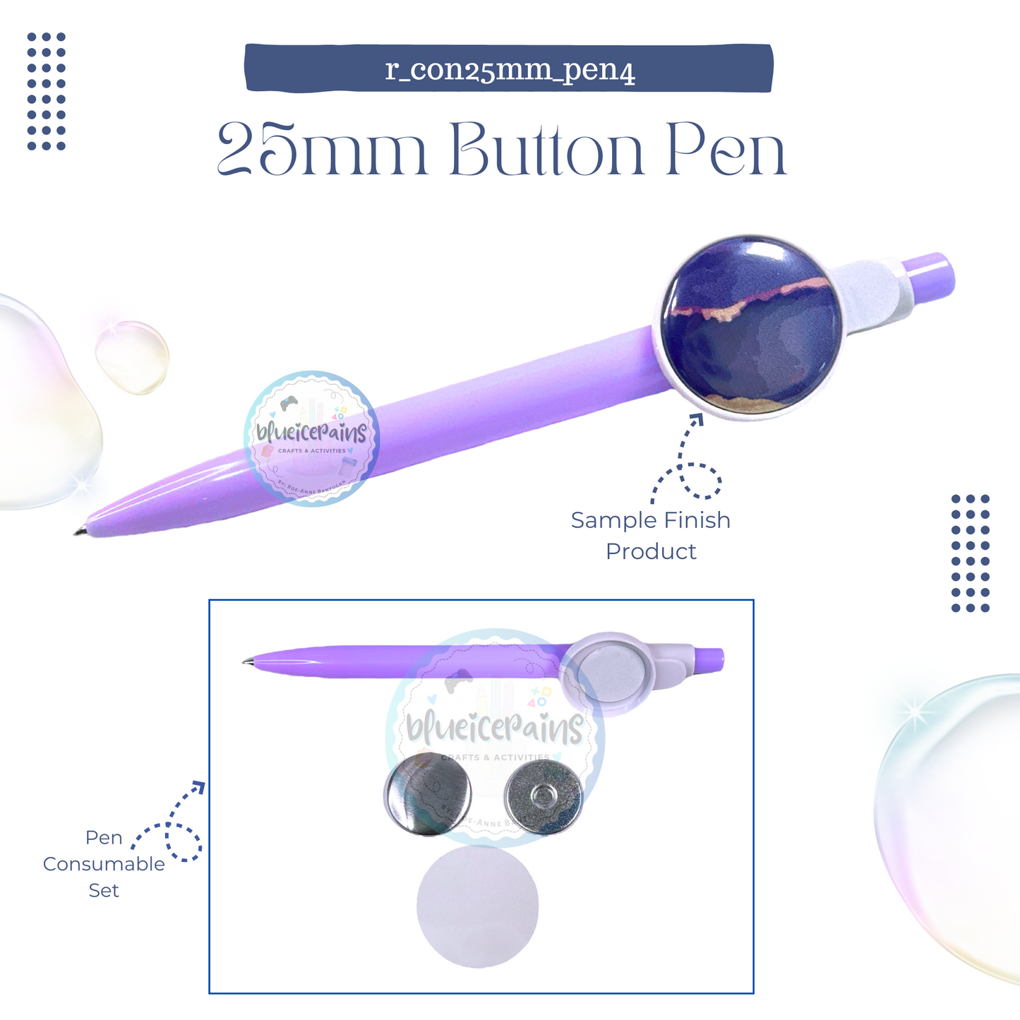 25mm Round Button Consumables - Pen [On-Hand]