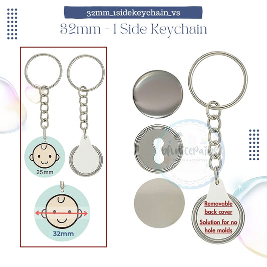 32mm 1 Side Keychain - (versa back)