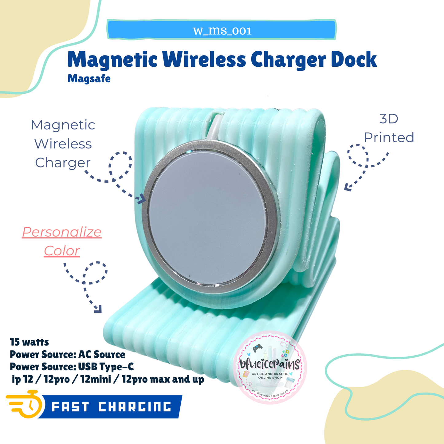 Magnetic Wireless Charger Dock - 15W