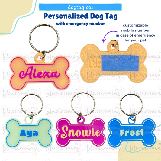 Personalized Dog Tag - with emergency number