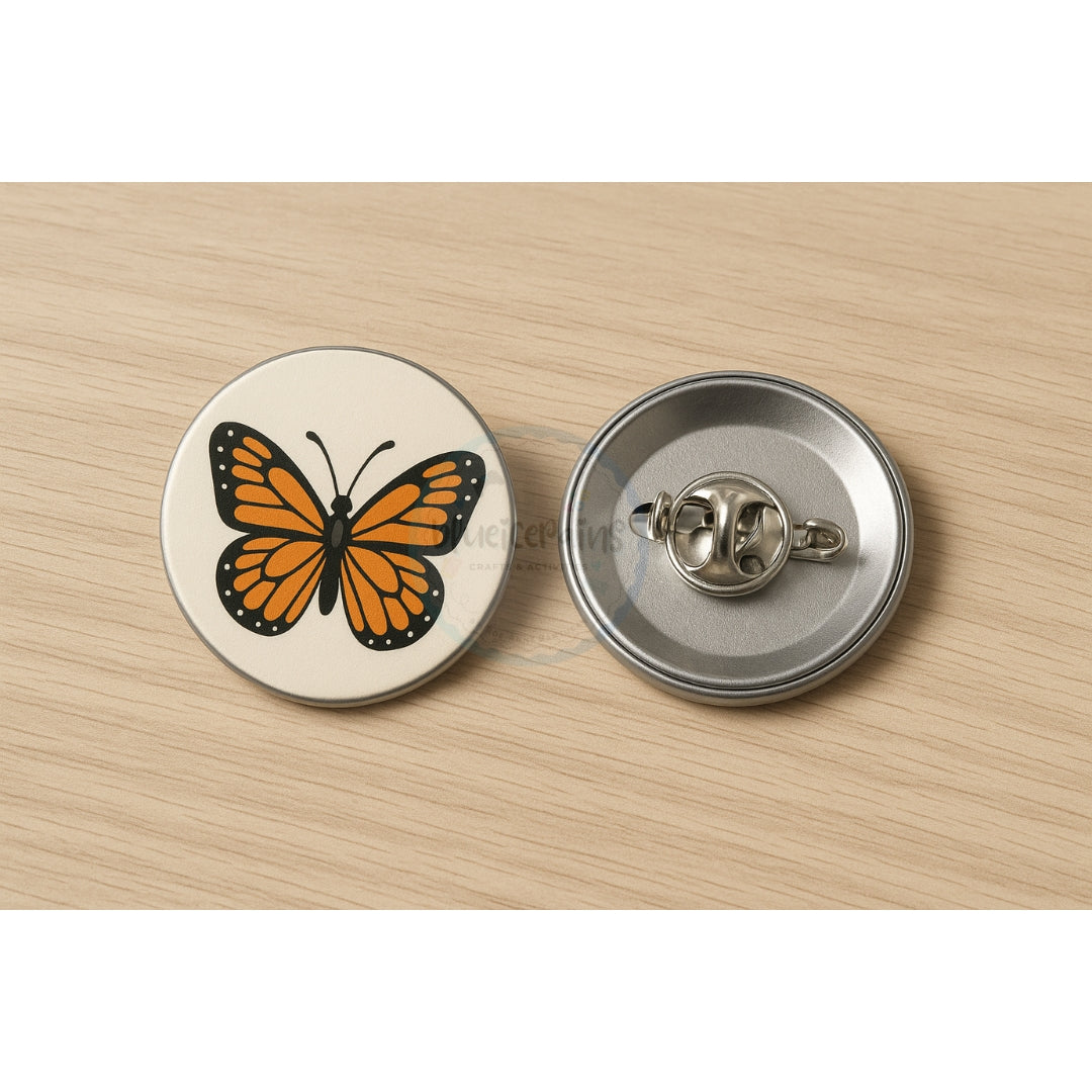 32mm Round Butterfly Pin