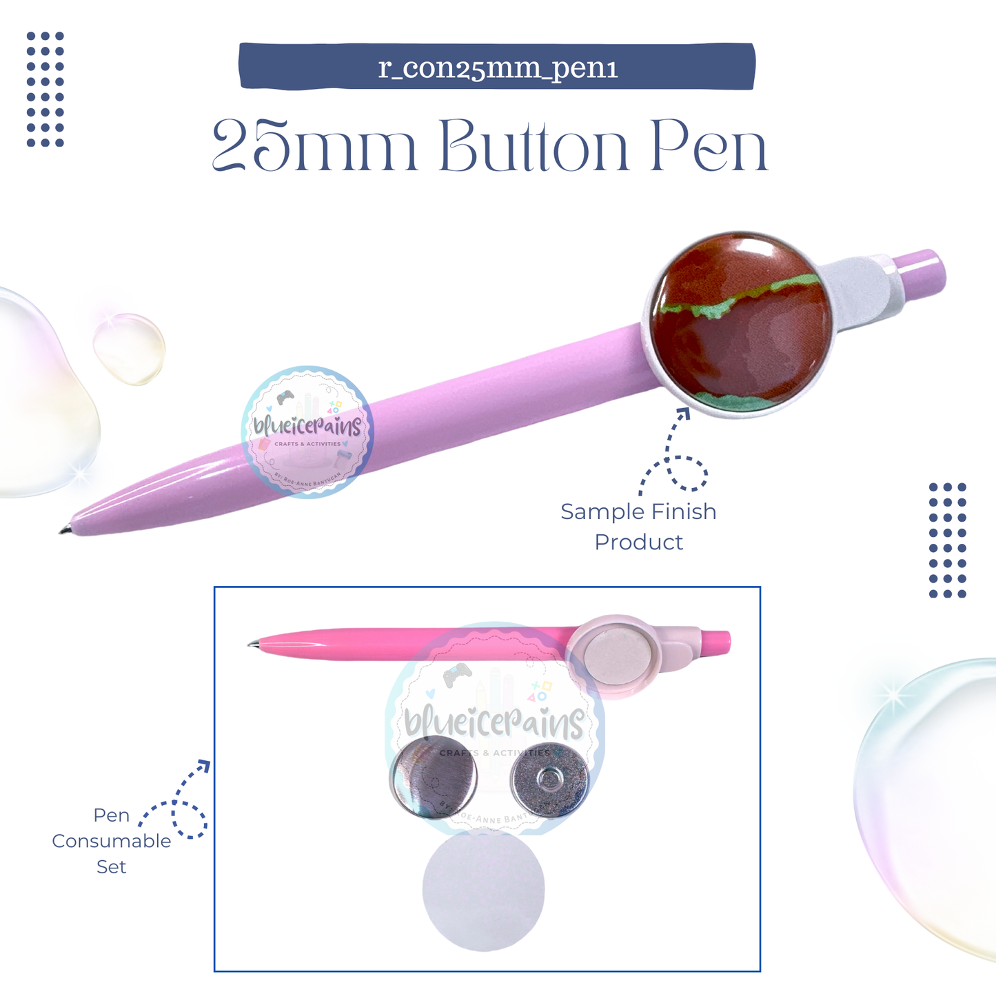 25mm Round Button Consumables - Pen [On-Hand]