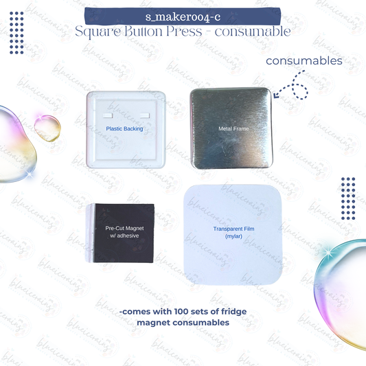 Square Button Press Consumables - Fridge Magnet [ONHAND]